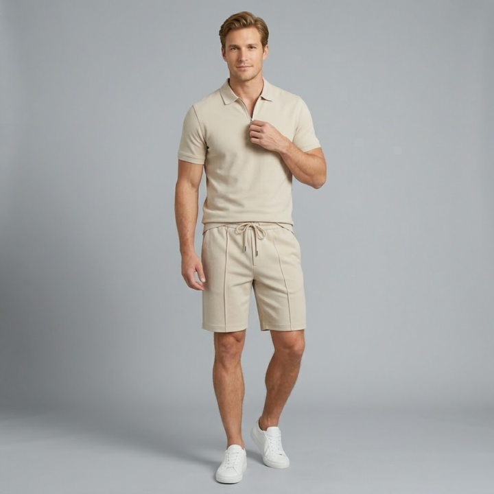 The Pavia Men’s Polo Shirt and Shorts Set – Trendy Two Piece Outfit