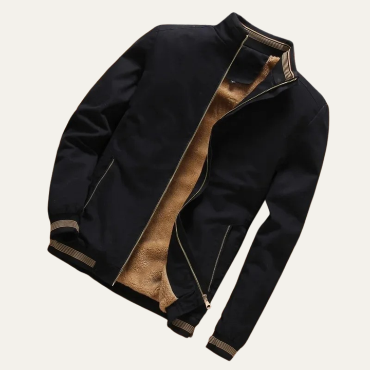 Men's Sherpa Fleece Lined Bomber Jacket Cream