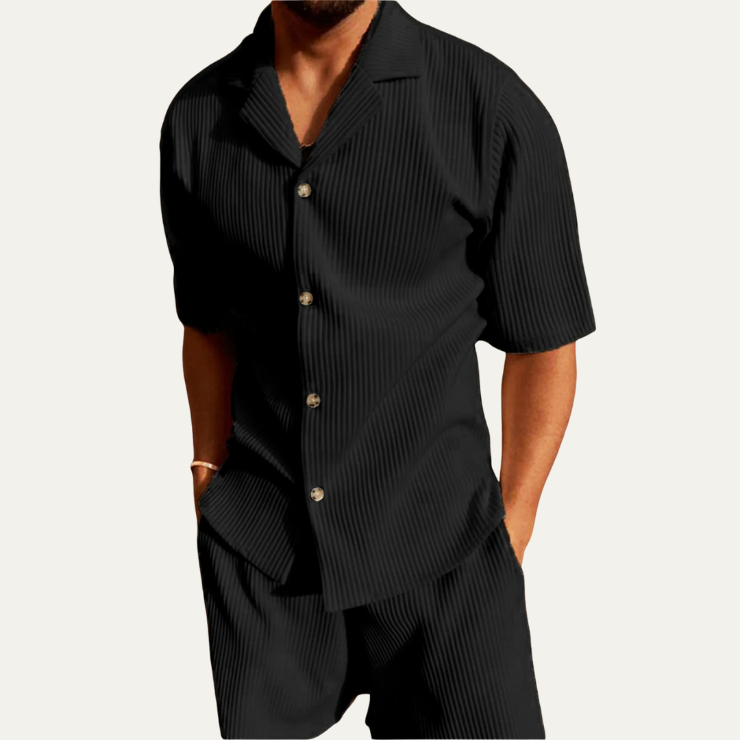 The Deerfield Men’s Corduroy Shirt & Shorts Set