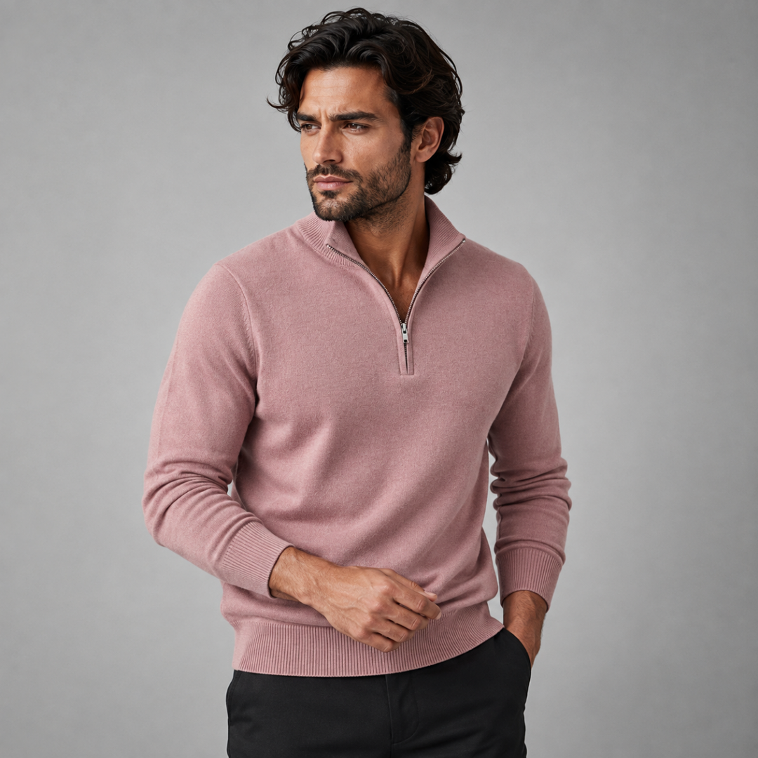 The Como Men's Quarter Zip Mock Neck Sweater
