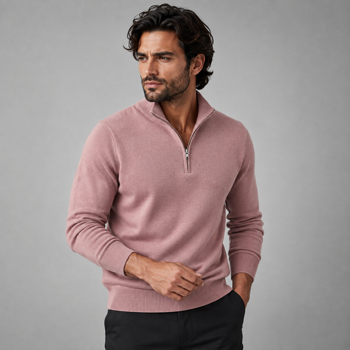 The Como Men's Quarter Zip Mock Neck Sweater