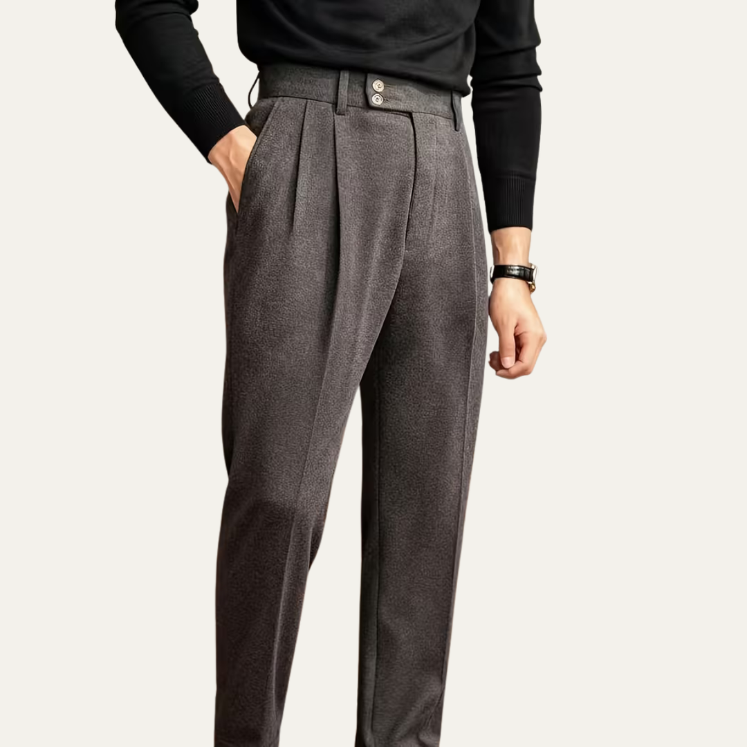 The Perth Men’s Slim Fit High Waisted Straight Leg Dress Pants