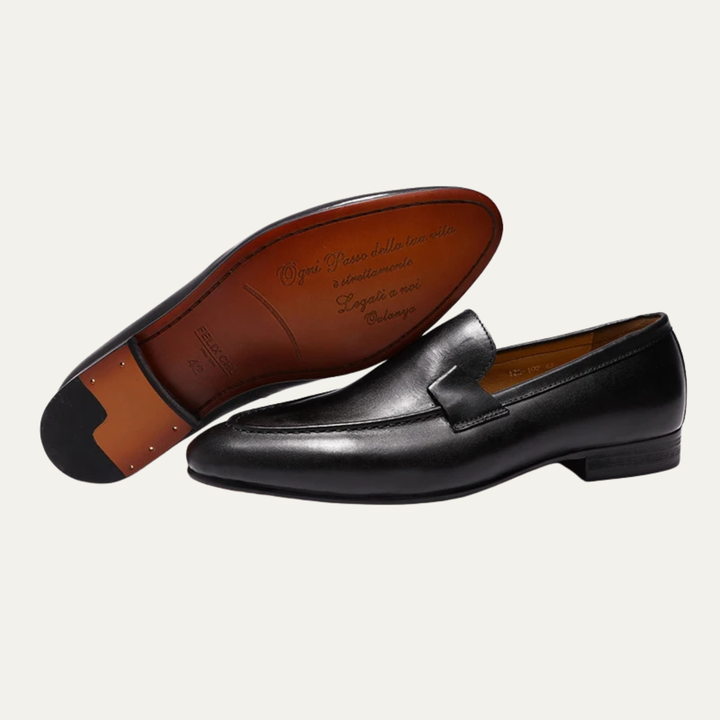 The Redstone Ridge Men's Handmade Business Leather Dress Loafers