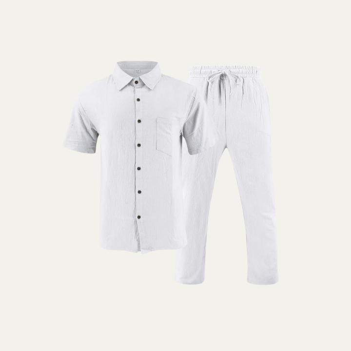 The Crestfall Men’s Summer Linen Set – Shirt & Pants