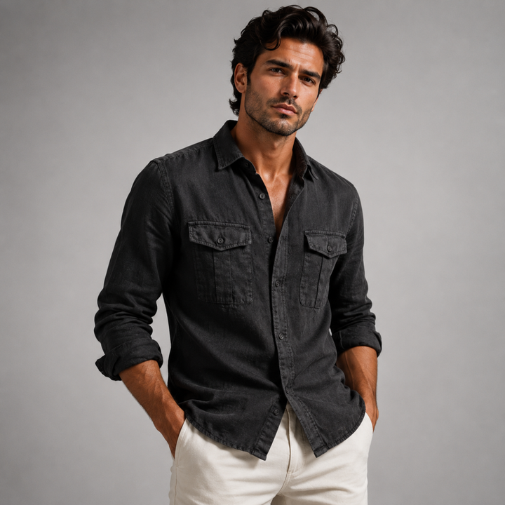 The Brera Men’s Casual Cotton Summer Linen Shirt