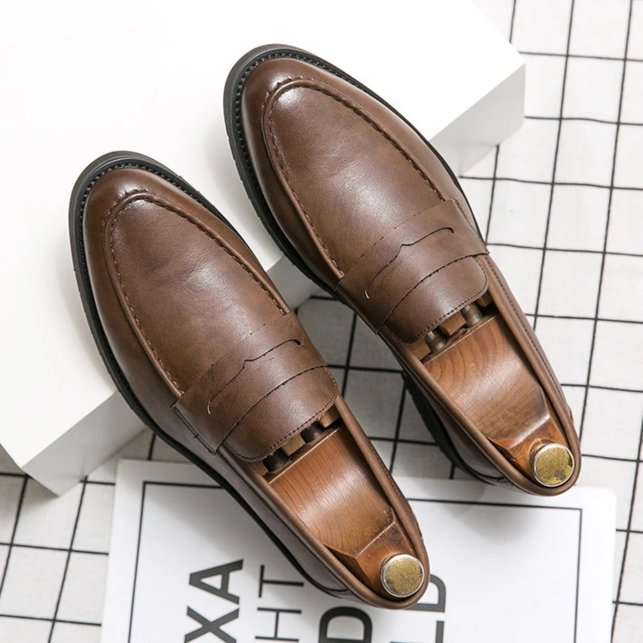The Crestfield Men’s Soft Leather Slip On Business Loafers