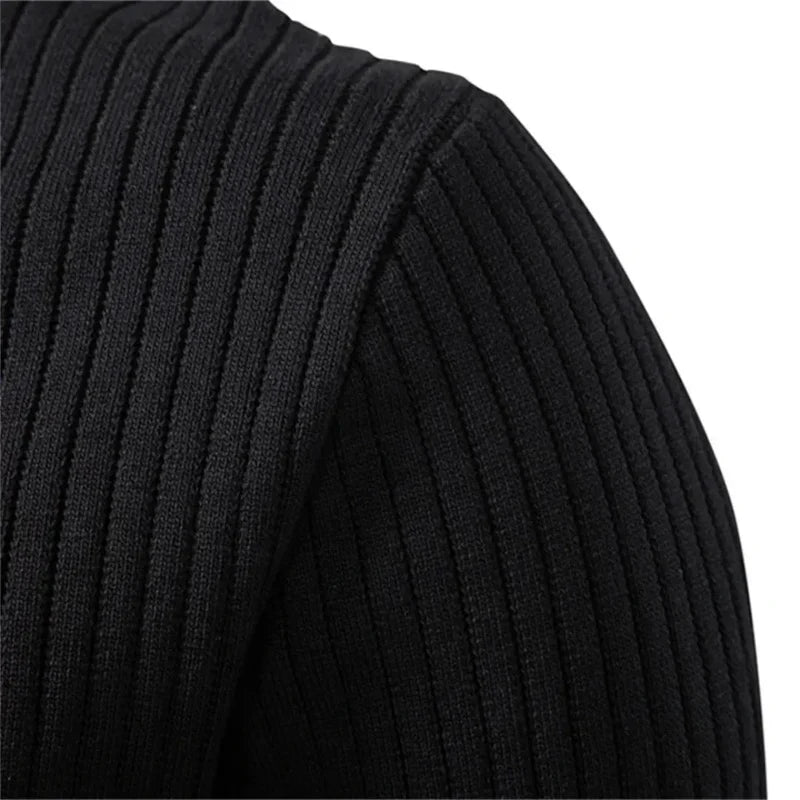 The Taormina Men's Ribbed Henley Knit Sweater