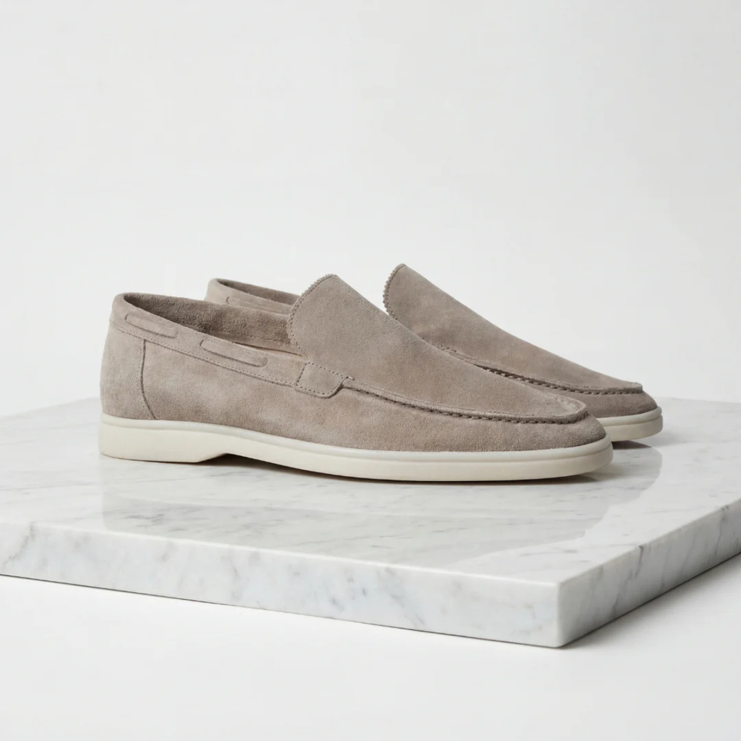 The Aldridge Men's Classic Suede Loafers with Slip On Design