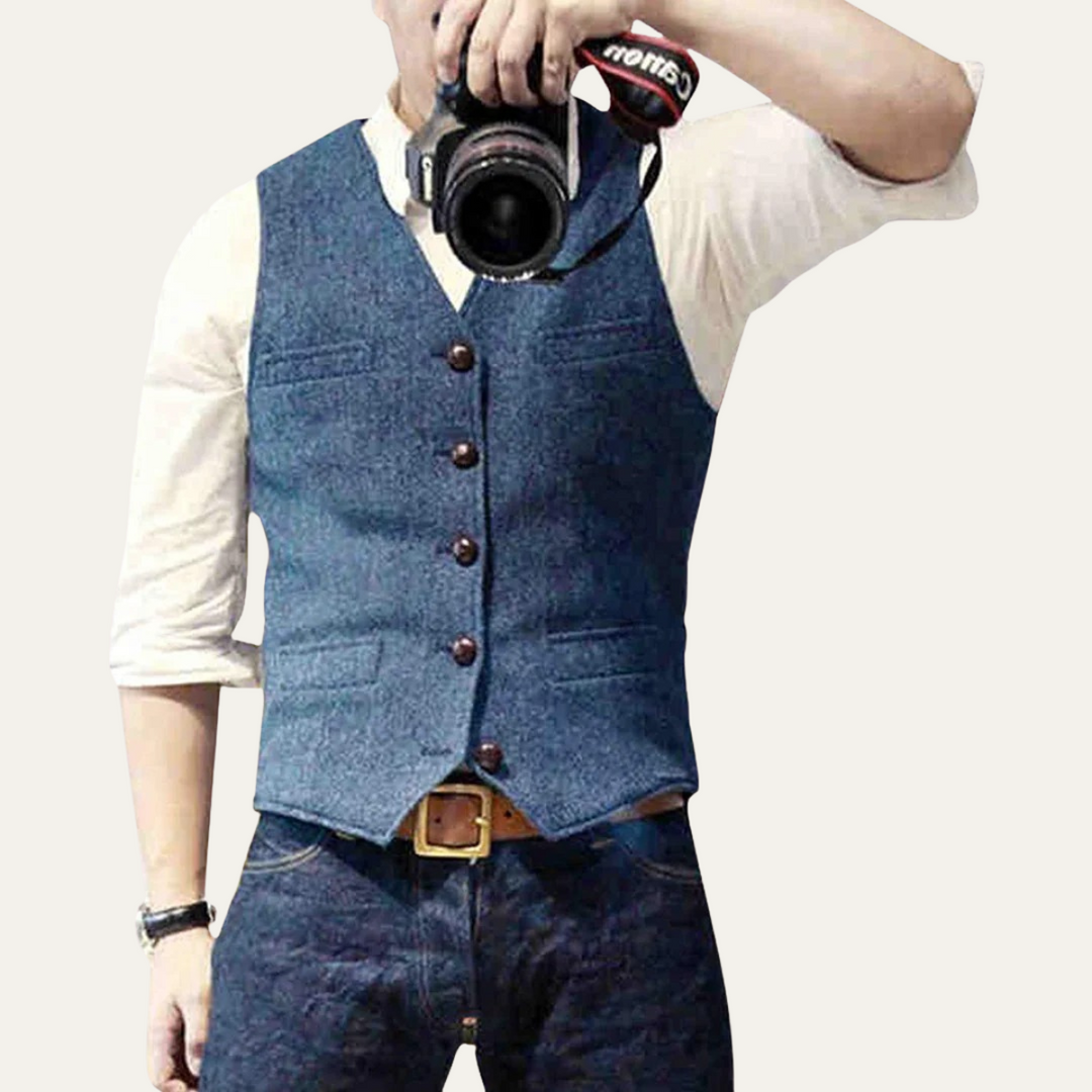 The Harrington Men’s Vintage Button Up Sweater Vest