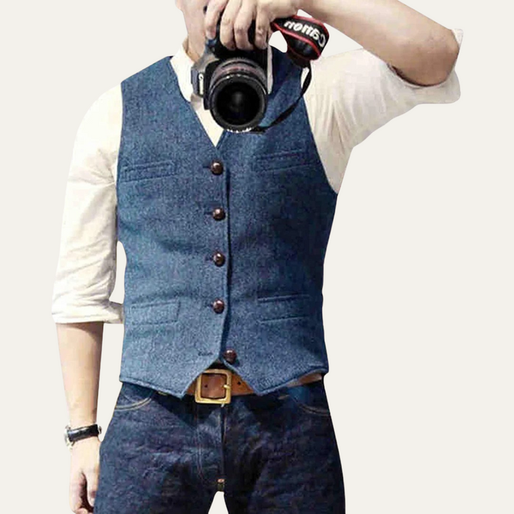The Harrington Men’s Vintage Button Up Sweater Vest