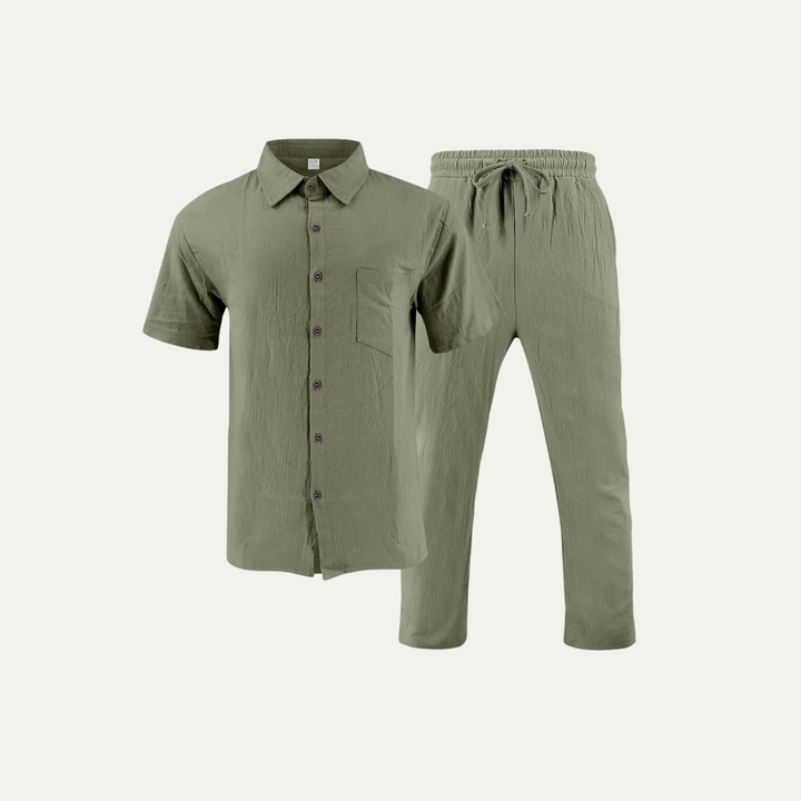 The Crestfall Men’s Summer Linen Set – Shirt & Pants