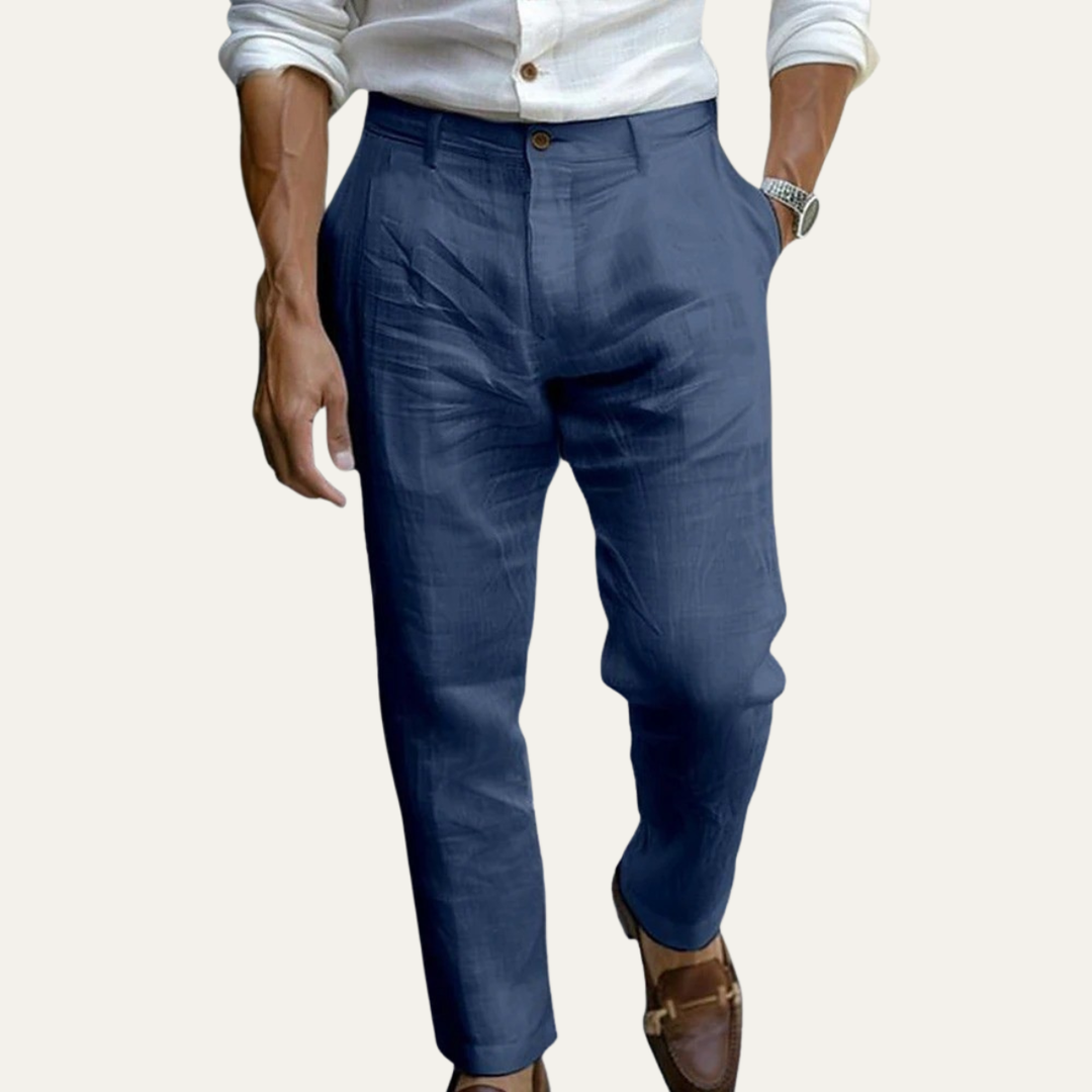 The Elmwood Ridge Men’s Cotton Linen Ankle Length Pants