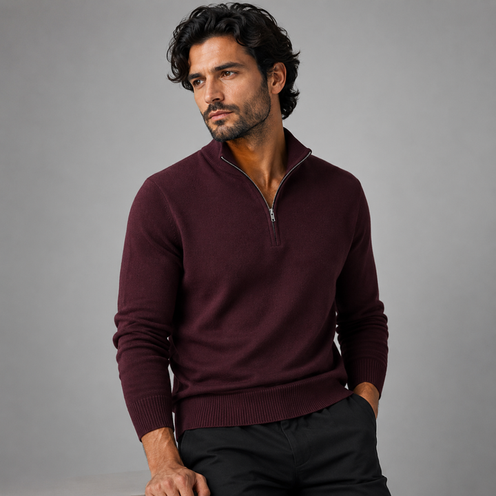 The Como Men's Quarter Zip Mock Neck Sweater