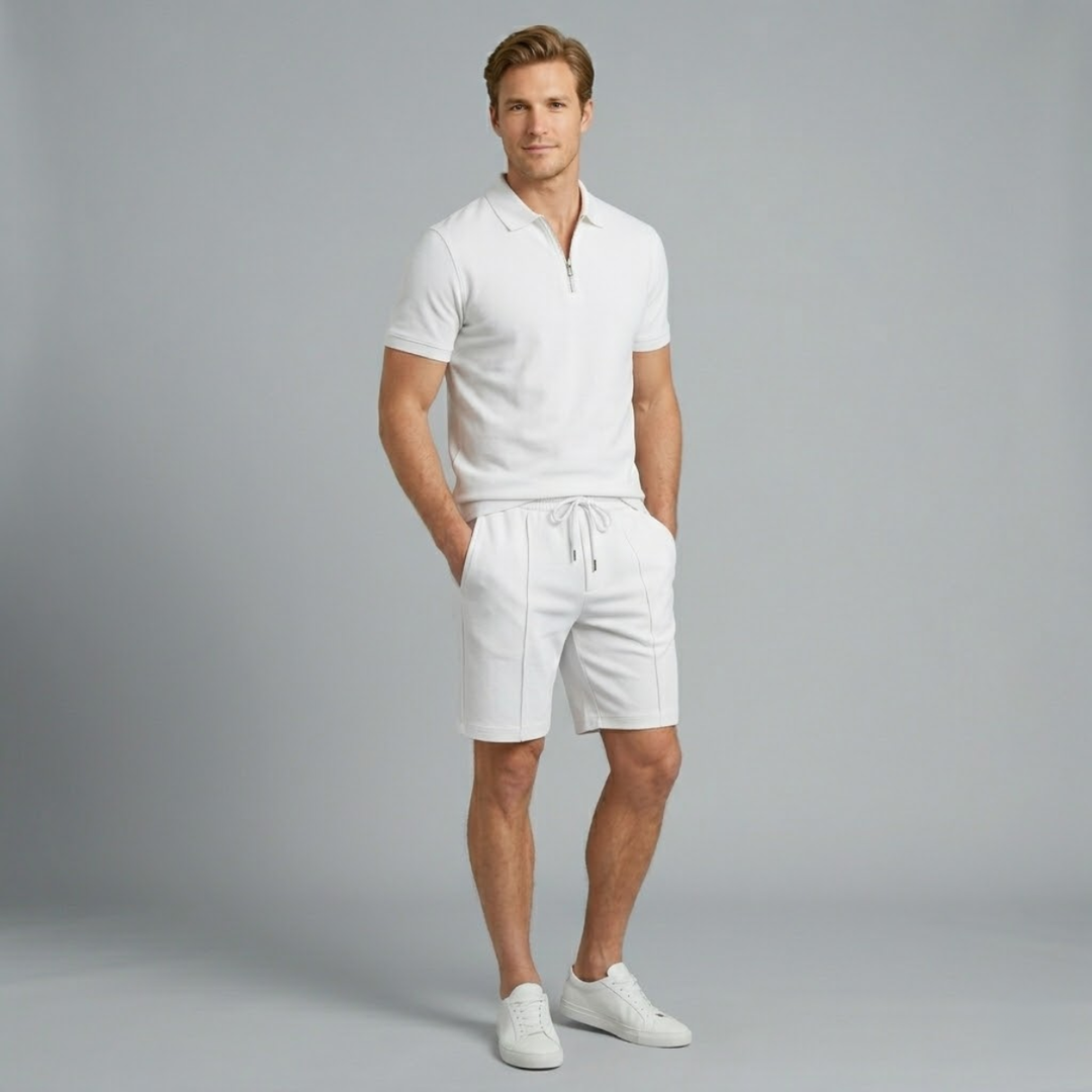 The Pavia Men’s Polo Shirt and Shorts Set – Trendy Two Piece Outfit