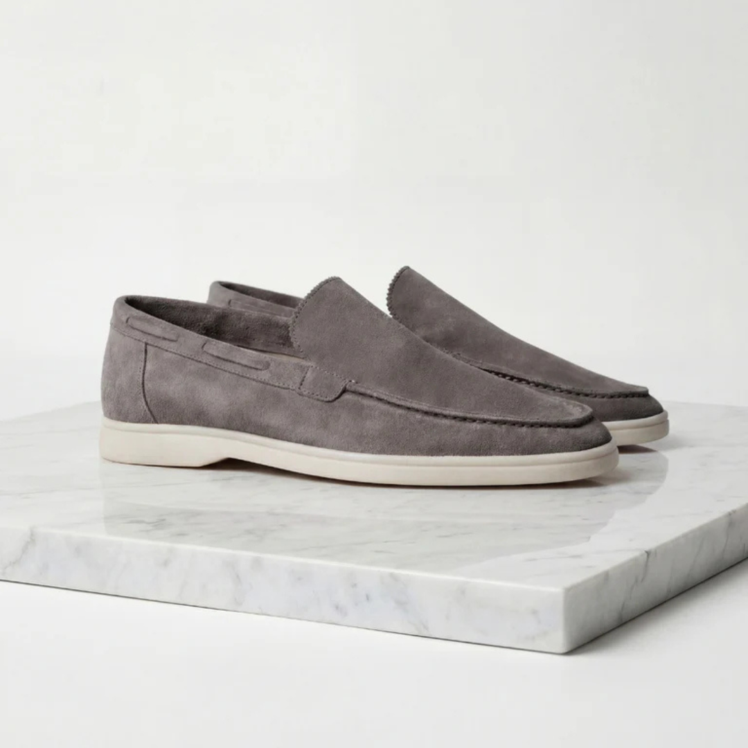 The Aldridge Men's Classic Suede Loafers with Slip On Design