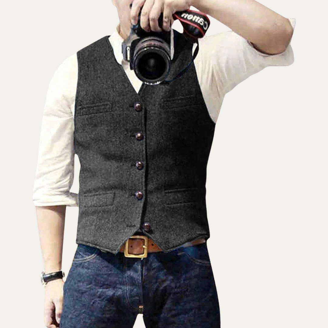 The Harrington Men’s Vintage Button Up Sweater Vest