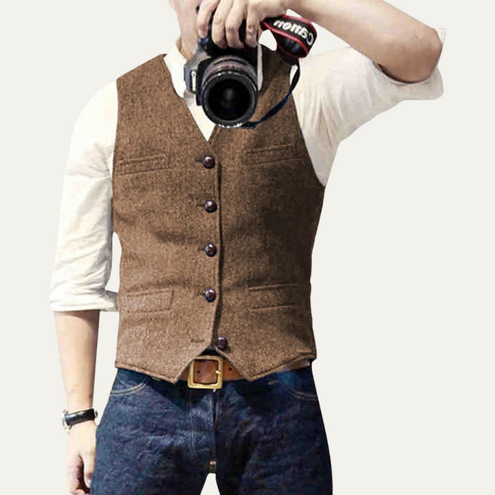 The Harrington Men’s Vintage Button Up Sweater Vest