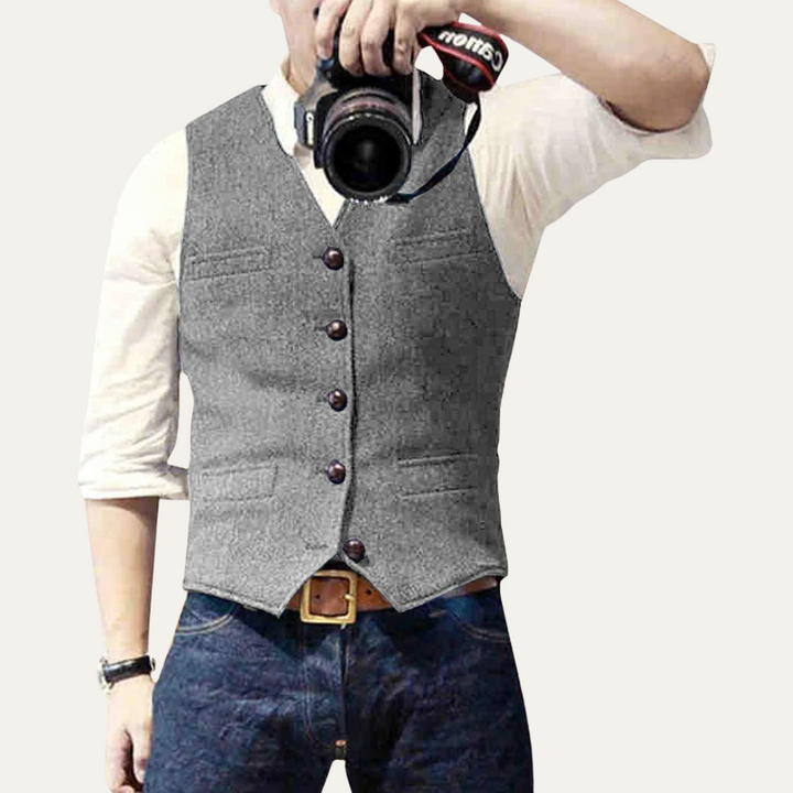 The Harrington Men’s Vintage Button Up Sweater Vest