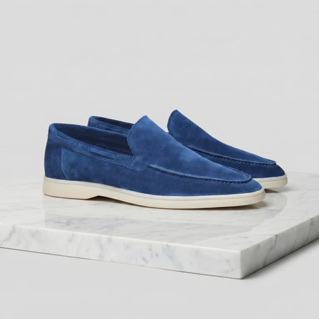 The Aldridge Men's Classic Suede Loafers with Slip On Design