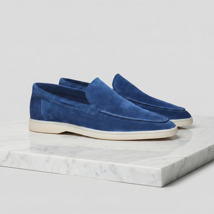 The Aldridge Men's Classic Suede Loafers with Slip On Design