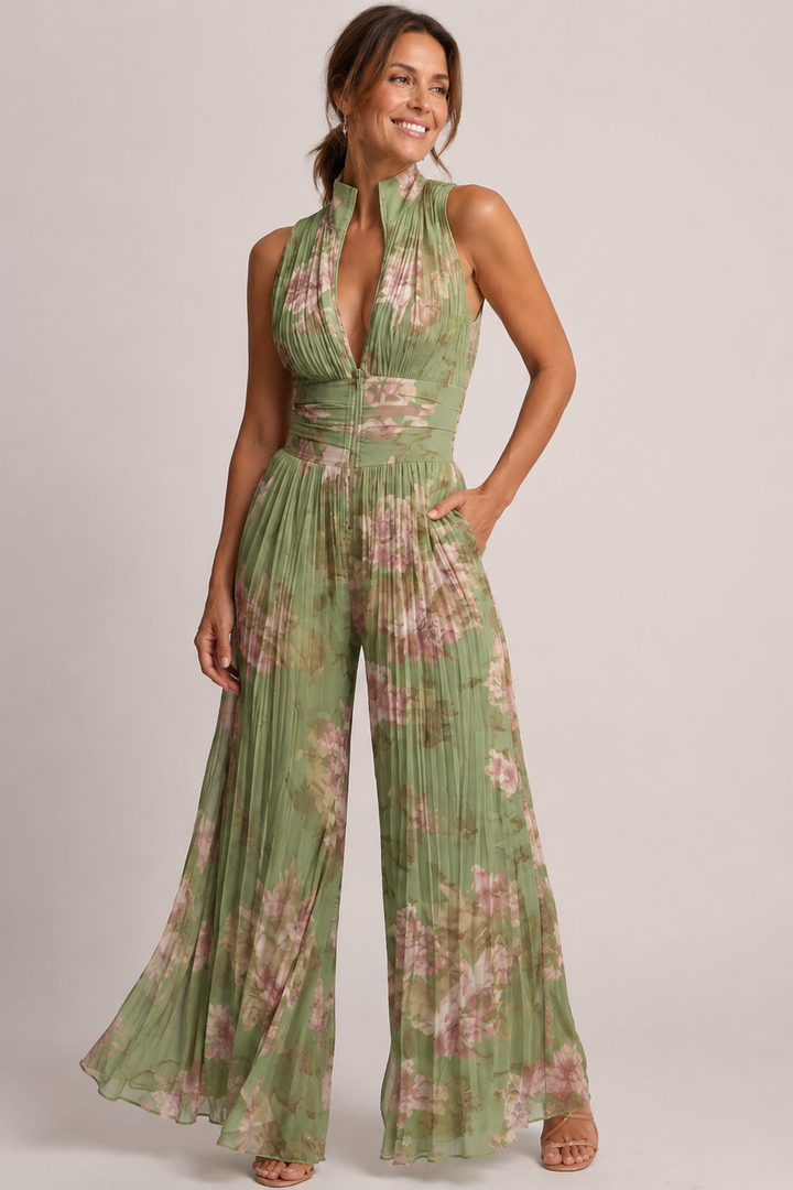 Women's Floral Wide Leg Jumpsuit
