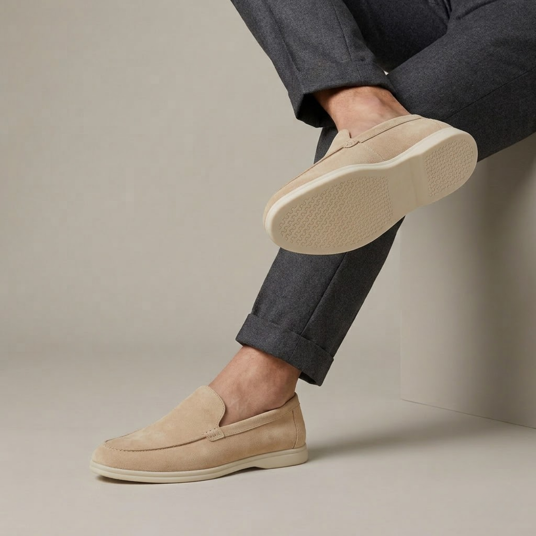 The Venetian Men's Trendy Suede Slip On Loafers