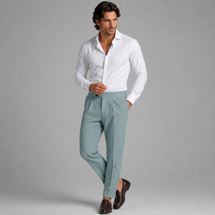 The Hobart Men’s Tailored High Waisted Pleated Dress Pants