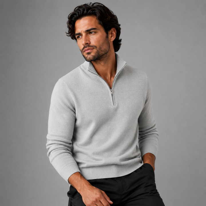 The Como Men's Quarter Zip Mock Neck Sweater