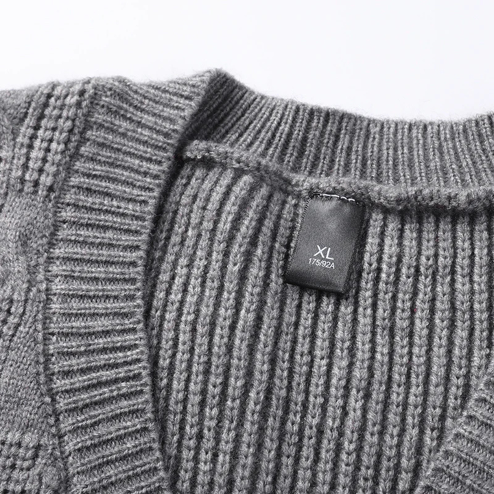 The Alberobello Men’s Warm Textured Knitted V Neck Sweater Vest