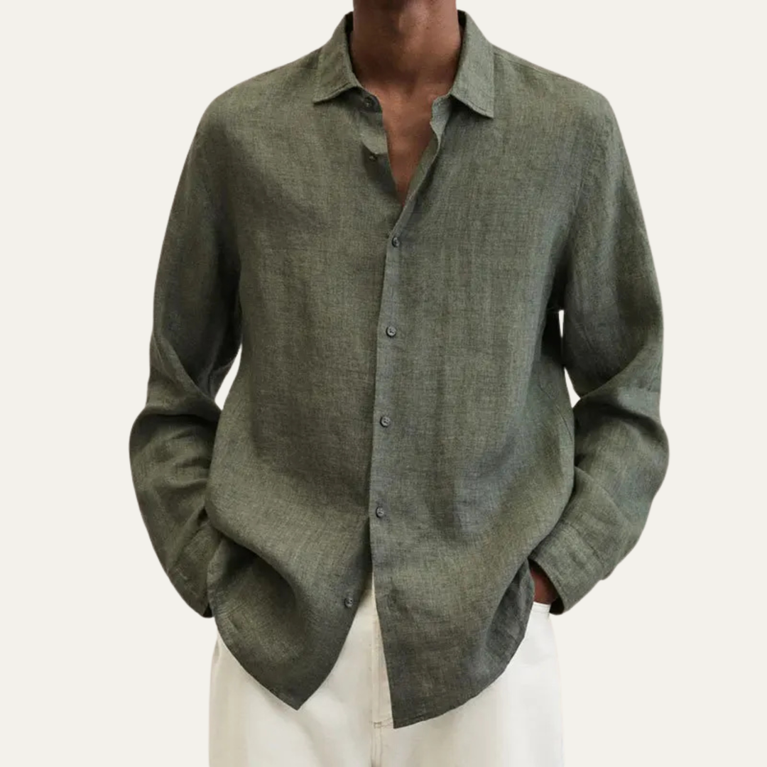 The Tribeca Men’s Loose Fit Linen Button Down Summer Shirt
