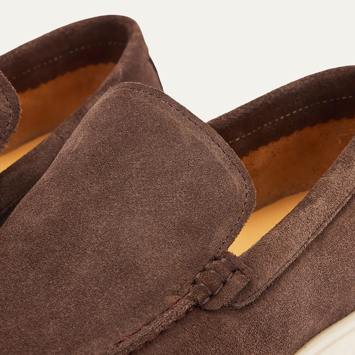 The Meadowgate Men’s Casual Vintage Suede Leather Slip On Loafers - Khaki