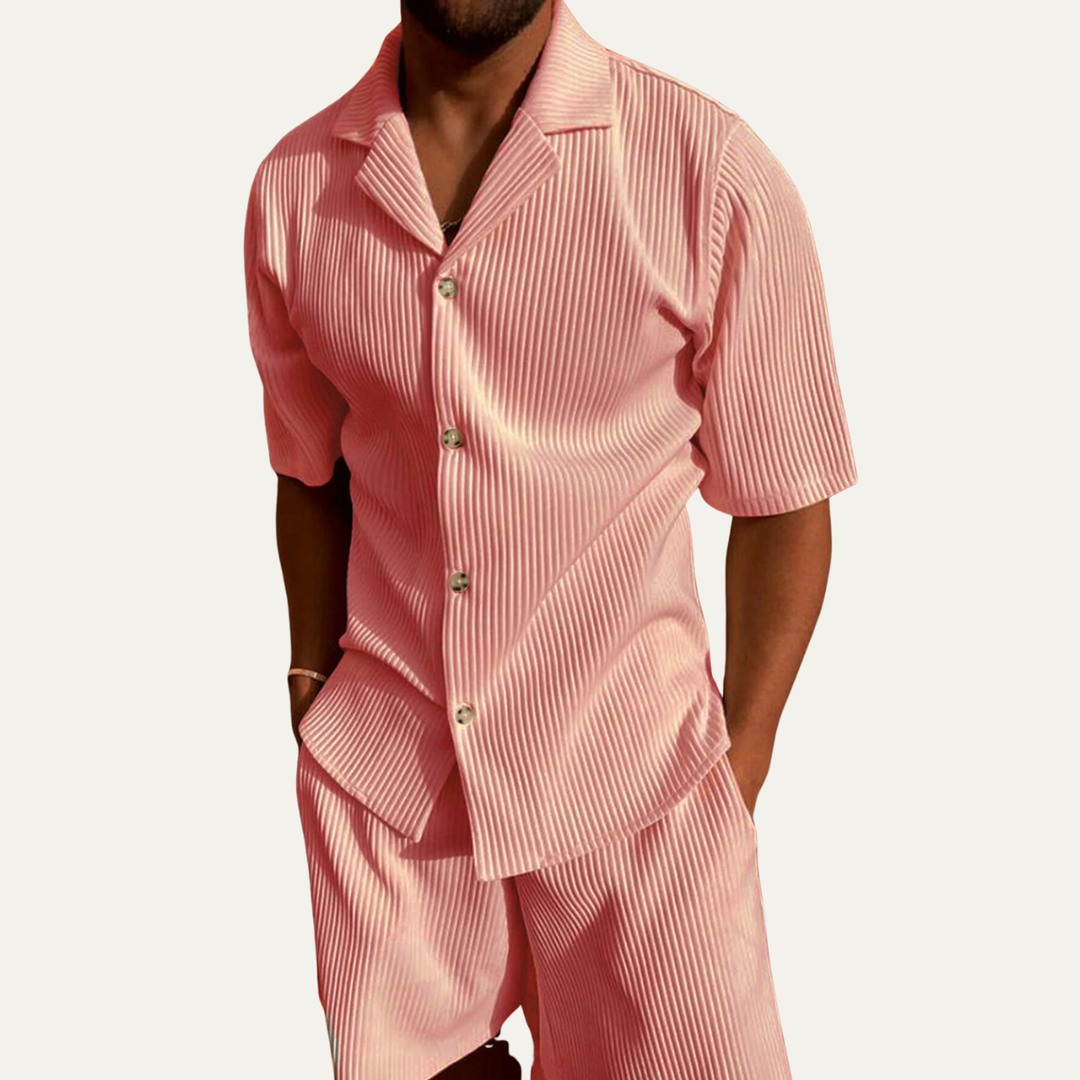 The Deerfield Men’s Corduroy Shirt & Shorts Set
