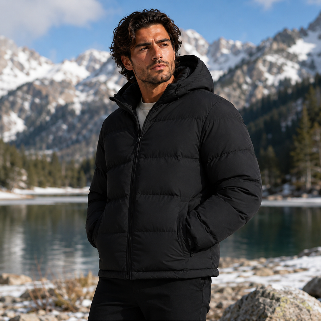 The Tallinn Men's Hooded Puffer Jacket - Waterproof Down Winter Coat