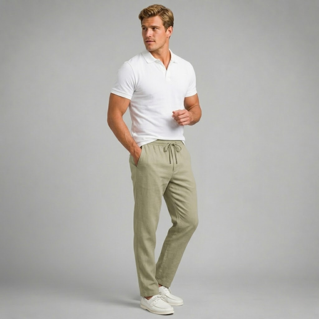 The Larkspur Men’s Cotton Hemp Breathable Straight Leg Pants