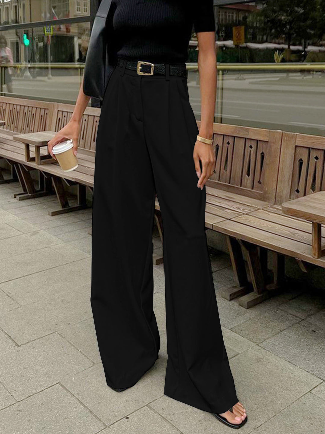 Women’s Relaxed Fit Wide Leg Office Pants