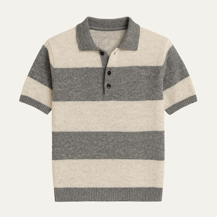 The Barangaroo Men’s Short Sleeve Knitted Polo Shirt Solid Color Breathable Top