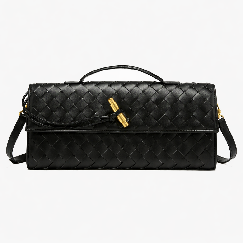 Elegant Woven Clutch Bag – Luxe Evening Shoulder Design