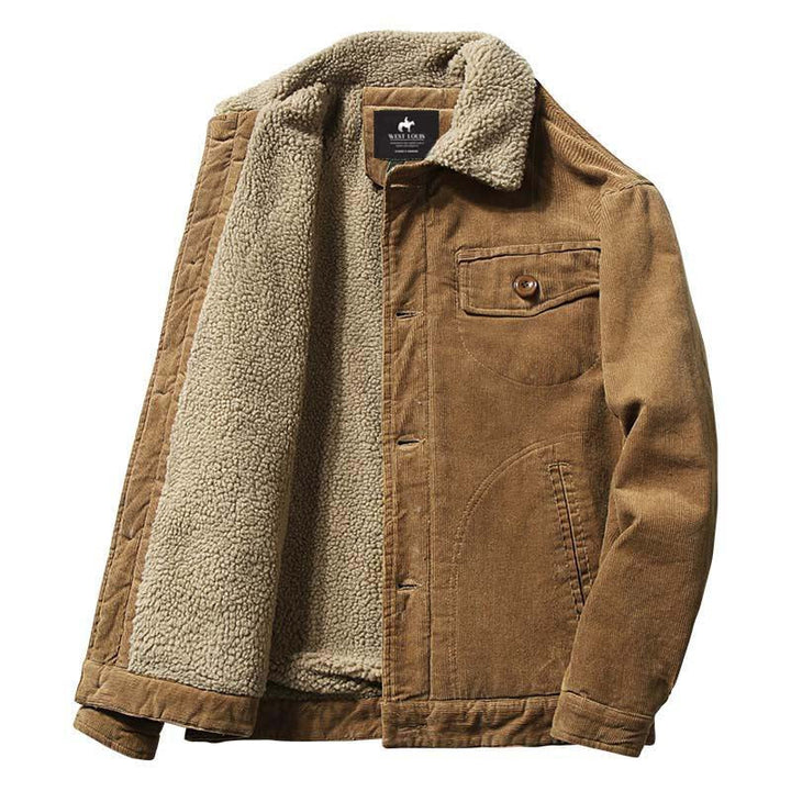Men's Trendy Fur Lined Corduroy Jacket