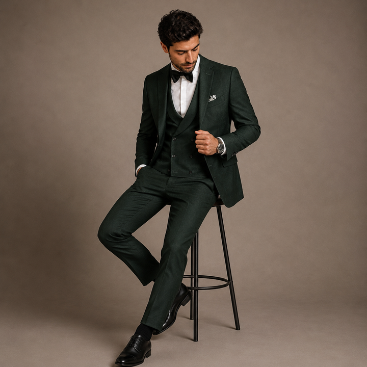The Remington Men’s 3 Piece Slim Fit Tuxedo Suit Set – Formal Wedding & Business Suit