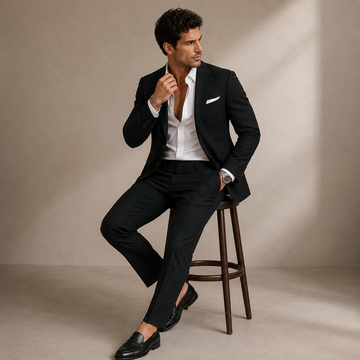 Men’s Slim Fit Set – Two Piece Business Wedding Suit