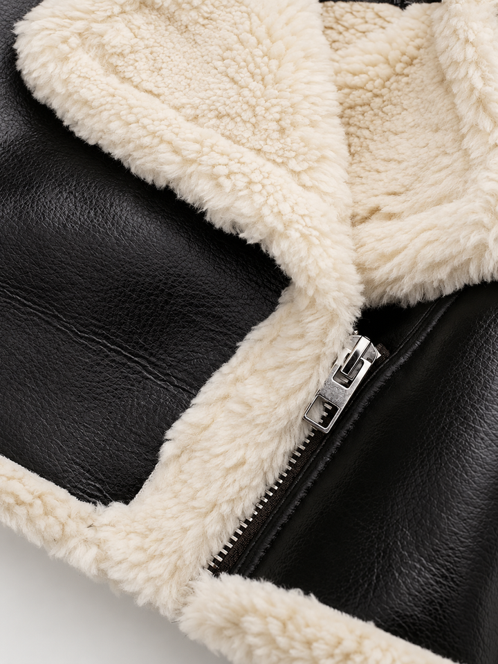 Women's Vintage Jacket with Faux Fur Trim
