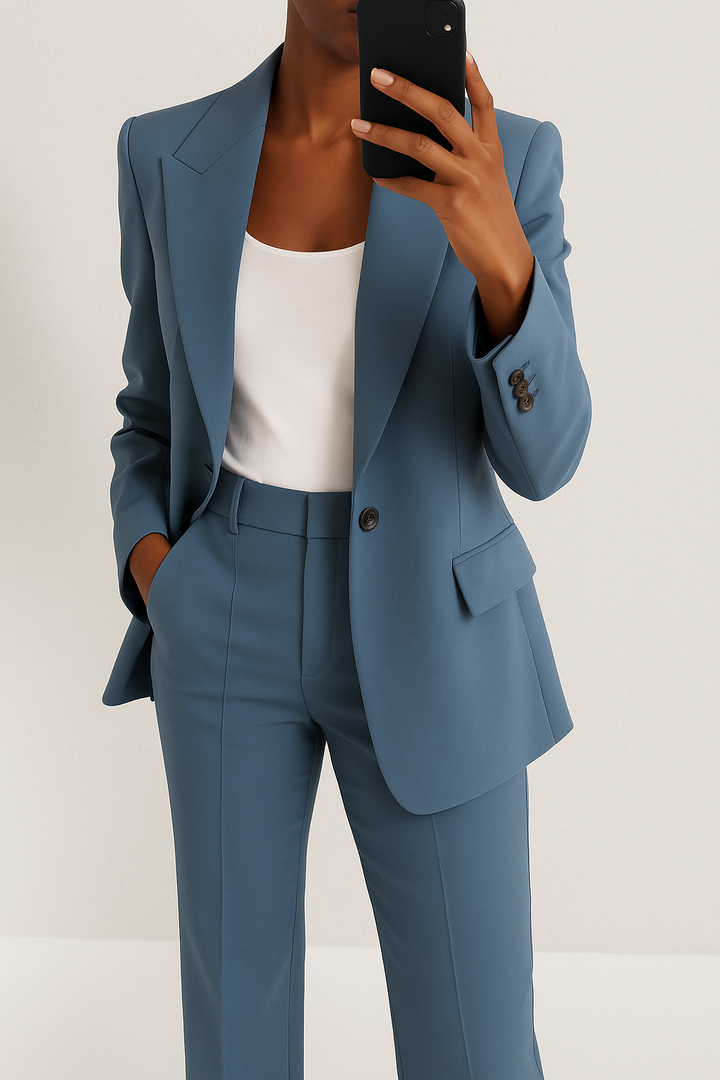 Women's Classic Tailored Blazer and Trouser Set