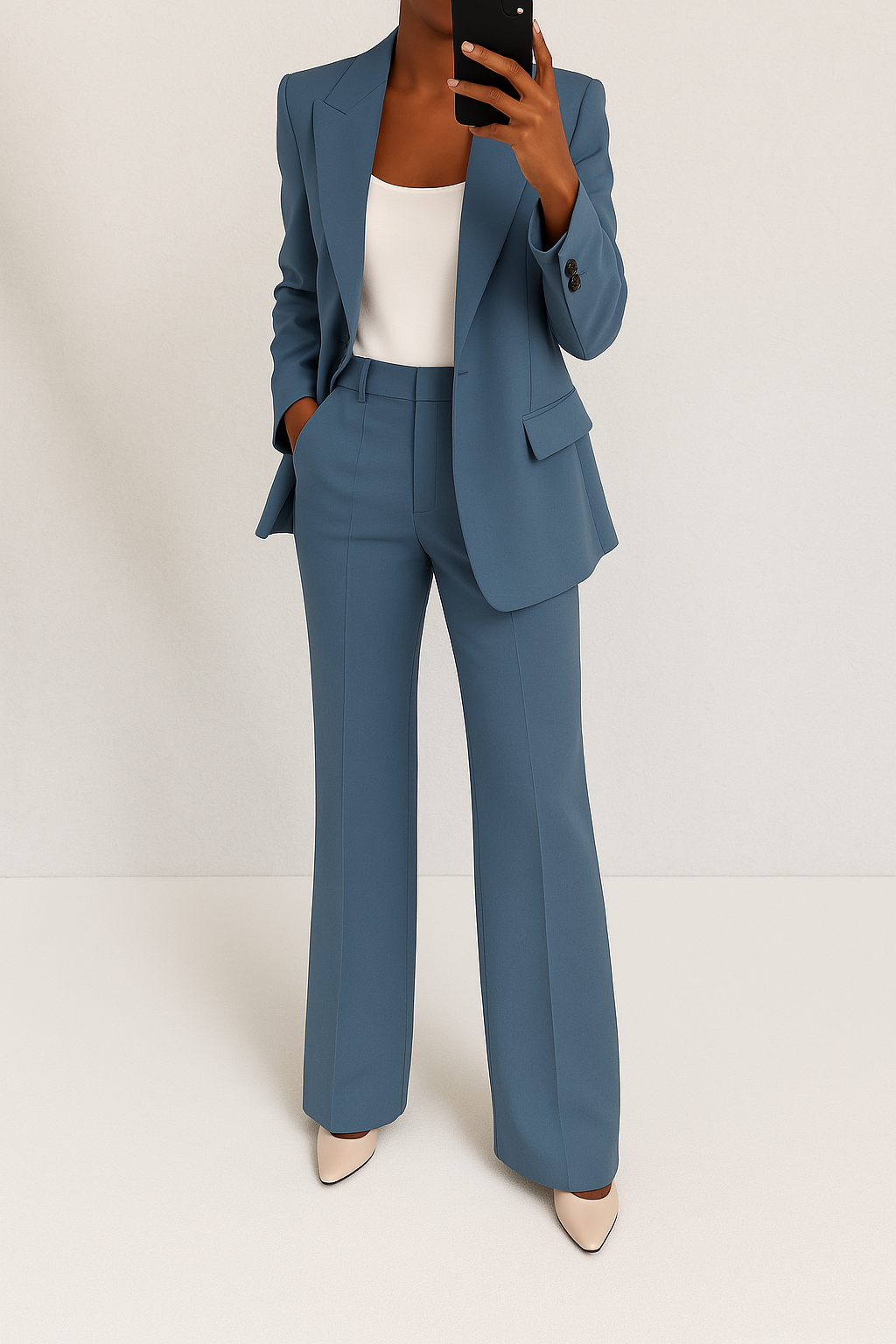 Women's Classic Tailored Blazer and Trouser Set