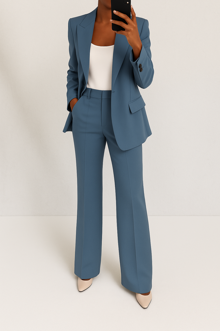 Women's Classic Tailored Blazer and Trouser Set