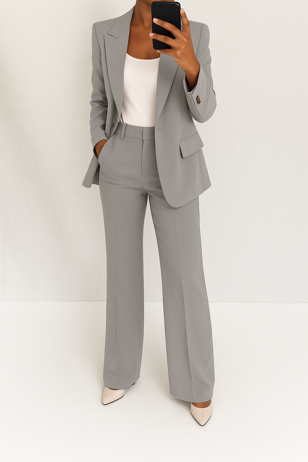 Women's Classic Tailored Blazer and Trouser Set