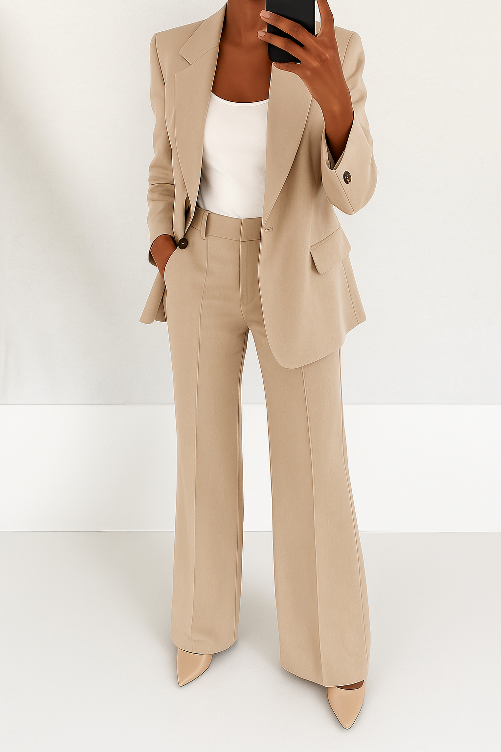 Women's Classic Tailored Blazer and Trouser Set