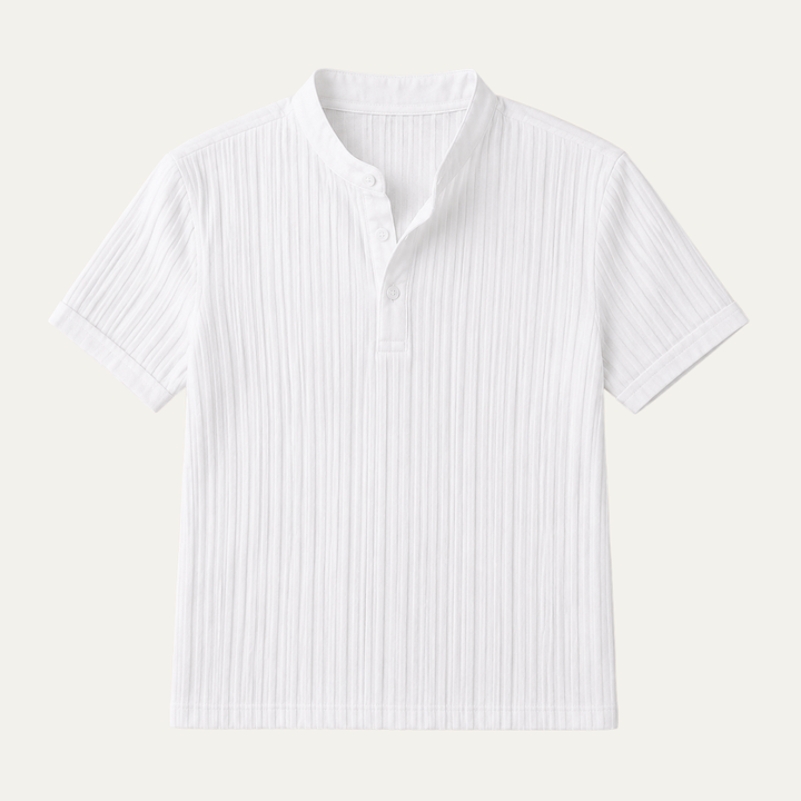 The Bentonville Men's Ribbed Stand Collar Polo Shirt