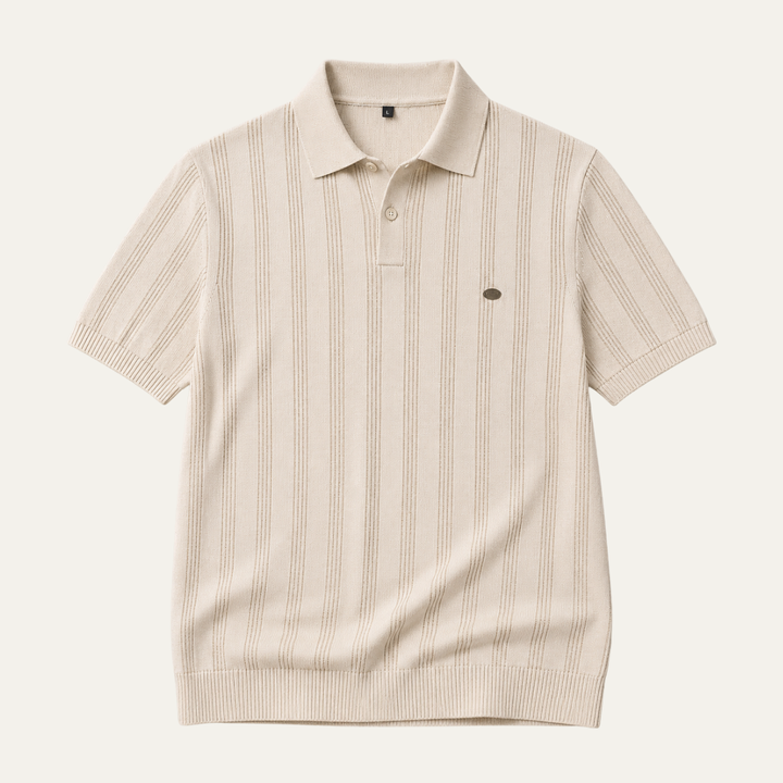 The Berkeley Men's Vertical Stripe Knit Polo Shirt