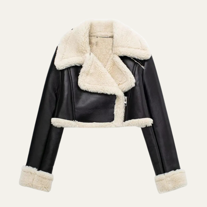 Women's Vintage Jacket with Faux Fur Trim