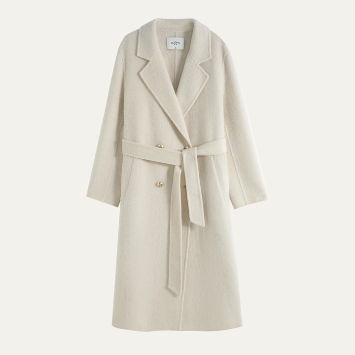 Women's Longline Double Breasted Wool Blend Coat